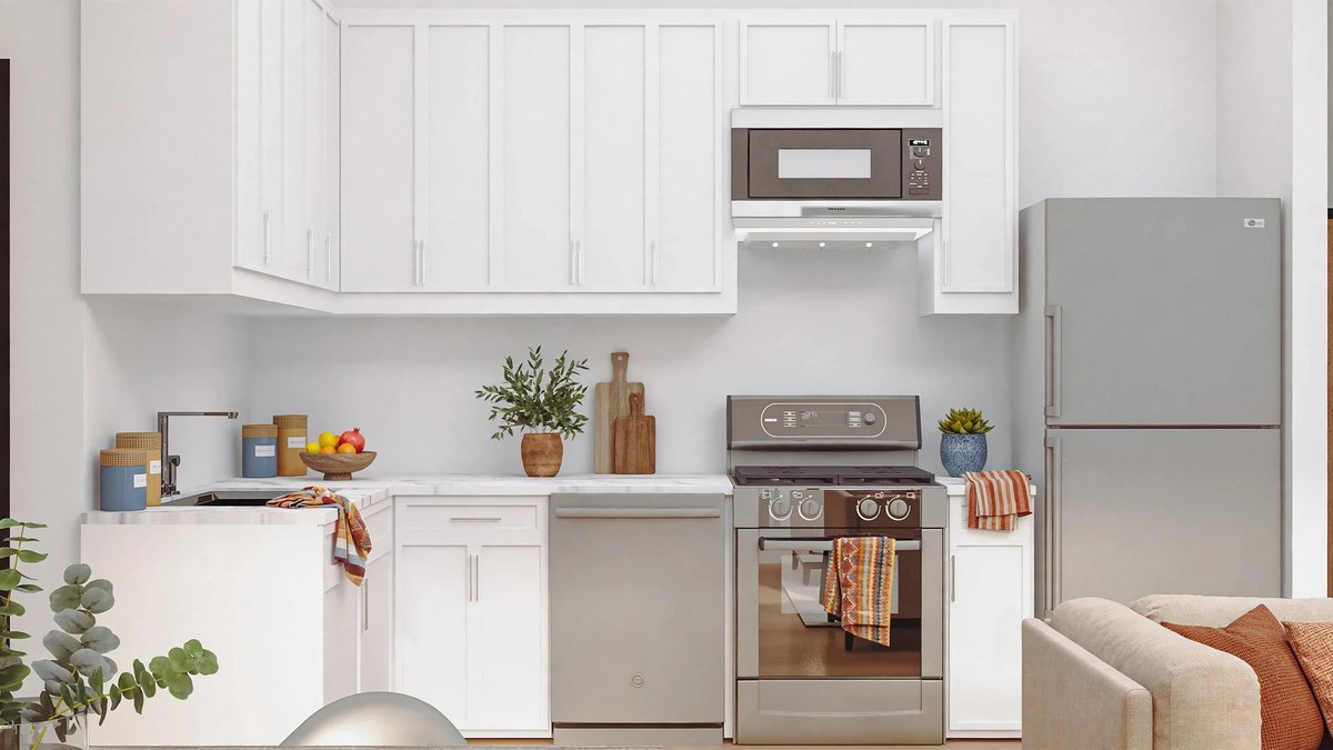 Style visualization: the same kitchen in warm, homey accents